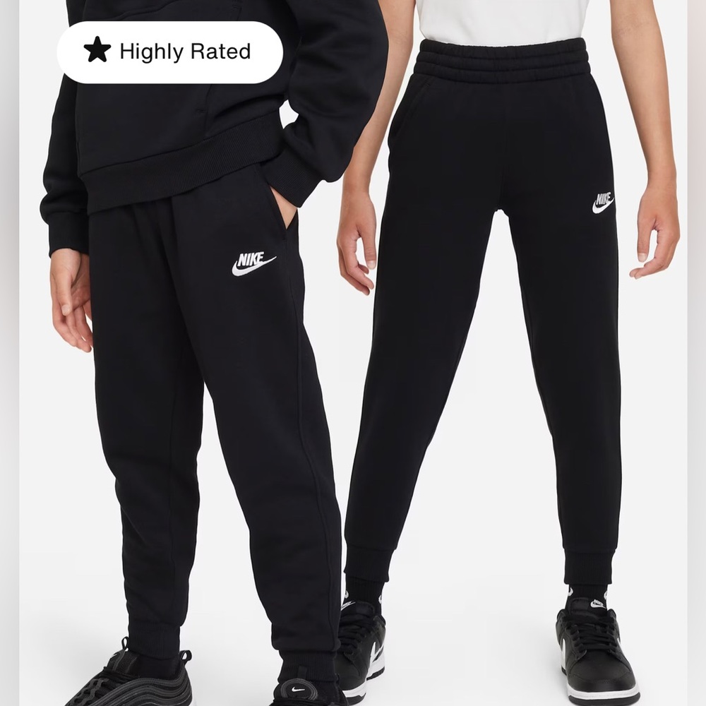 NWT Nike Sportswear Club Fleece Kids Youth Black Sweatpants Size EXTRA LARGE